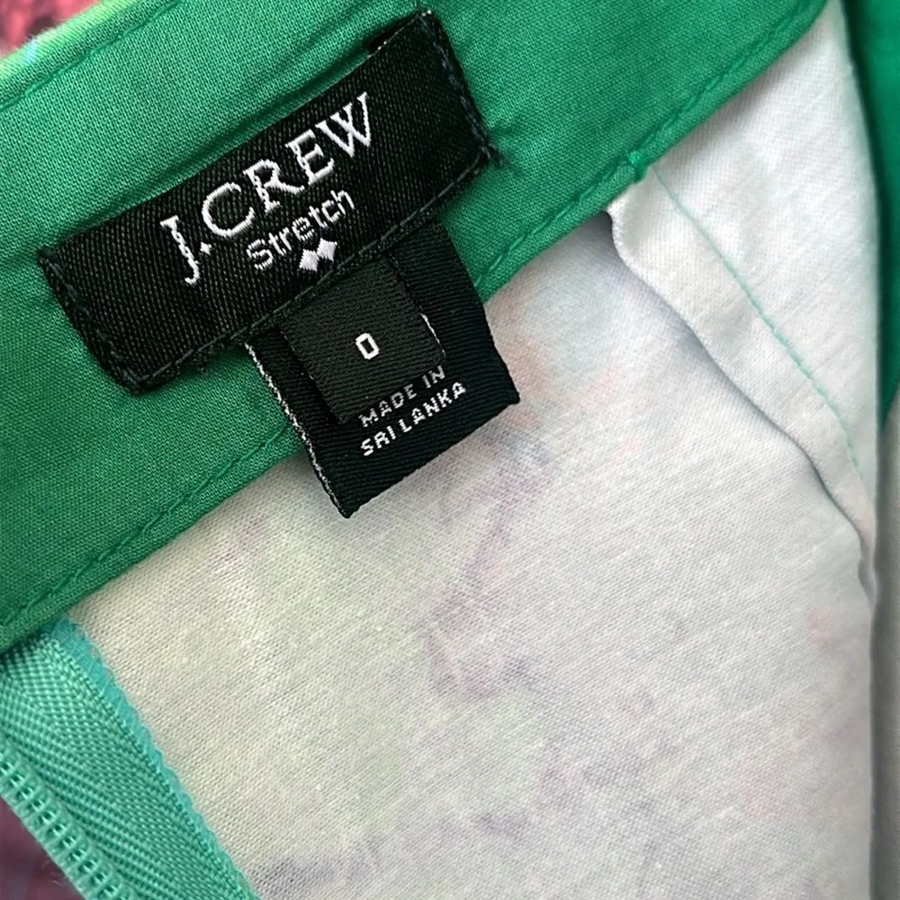 J.Crew Women's floral Green  mini stretch Skirt size 0